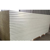 廠家批發巖棉彩鋼板工業廠房用夾芯板 壓型玻鎂巖棉夾芯彩鋼定制