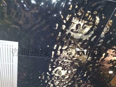 中國紅鏡面大水波紋不銹鋼板免費拿樣大中小水波紋板不銹鋼壓花板