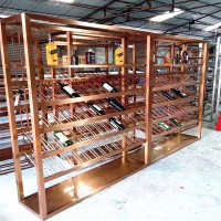 廠家定制304不銹鋼鈦金展示柜別墅裝飾酒柜紅酒展架直銷