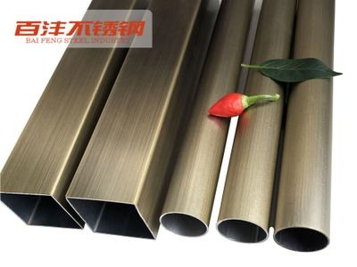 鍍銅管 不銹鋼彩色管 水鍍紅黃青古銅 顏色拉絲發黑 亞光亮面