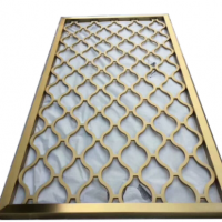 定制304不銹鋼屏風 中式簡約隔斷 酒店客廳餐廳玄關(guān)金屬鏤空花格