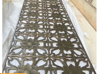 青古銅不銹鋼屏風(fēng) 酒店新中式不銹鋼隔斷 不銹鋼玄關(guān)鏤空屏風(fēng)