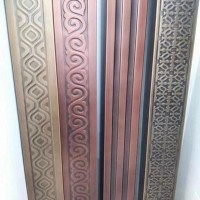 304不銹鋼電鍍彩色祥云花紋管壓花裝飾方管 護(hù)欄金錢(qián)管黑鈦回形管