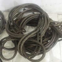 起重鋼絲繩制做 手工編織光面油性鋼絲繩 帶兩頭圈起重吊物繩