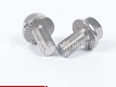 304不銹鋼法蘭螺絲M4M5M6六角法蘭面帶齒螺絲高強(qiáng)度外六角螺絲