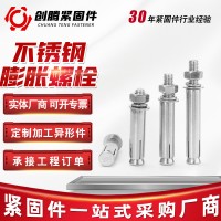 工廠供應不銹鋼膨脹螺栓 外六角膨脹螺栓4.8級膨脹螺絲膨脹栓現貨