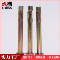 國標地板膨脹 4.8級鍍彩鋅六角套管壁虎 樓梯欄桿用膨脹螺栓