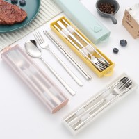 304不銹鋼餐具套裝叉勺三件套學生旅游單人便攜餐具筷子勺子一套