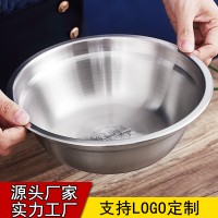 湯盆不銹鋼盆304食品級加厚湯碗小盆子家用食堂菜盆飯碗圓形批發