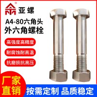 定 316不銹鋼外六角螺絲釘 A4-80半牙外六角螺栓六角頭螺絲廠家