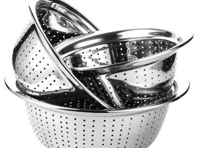 加厚不銹鋼米篩 廚房工具歐式瀝水盆 家用加深漏盆抖音密孔濾水籃