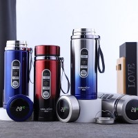 大容量漸變智能304不銹鋼保溫杯戶外便攜吊帶運動水壺廣告禮品杯