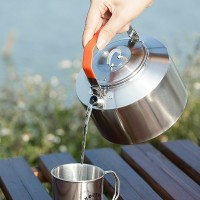 戶外不銹鋼燒水壺咖啡壺野營茶壺便攜式野外露營裝備工廠批發價