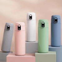 網紅智能溫顯保溫杯男女學生吸管彈跳蓋水杯大容量316不銹鋼杯子