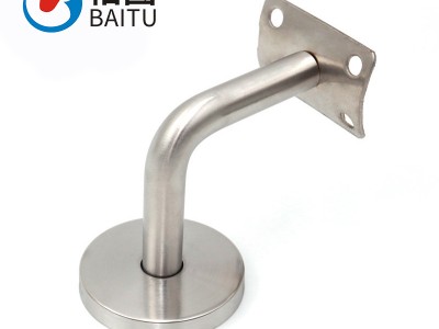 家裝樓梯扶手玻璃托配件不銹鋼實心墻托靠墻扶手多規格支架配件