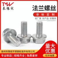 316L304不銹鋼六角法蘭面螺栓M8M6M10非標法蘭螺絲定制GB5789平腦