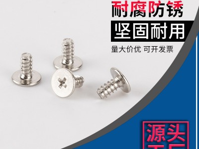 鐵鍍鎳十字槽扁平薄頭自攻平頭螺絲鍵盤螺絲ST2x4電腦設備螺絲釘