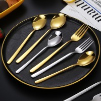 不銹鋼韓式勺子長柄餐勺餐叉家用吃飯喝湯勺甜品勺叉咖啡攪拌勺