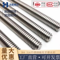 不銹鋼304梯形牙棒TR16 20 24*4 30 36 45*6任意尺寸T型桿