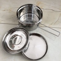 不銹鋼飯盒 無磁圓形便當盒 無磁多用餐盒 學生餐盒 防燙分格飯盒