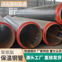 聚氨酯保溫鋼管發(fā)泡大口徑市政供暖預(yù)制直埋黑夾克無縫螺旋管道