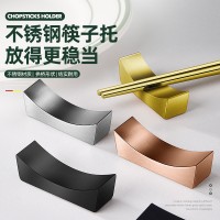 304不銹鋼筷托中空心拉絲筷架筷子枕公用勺子架餐廳餐具酒店用品