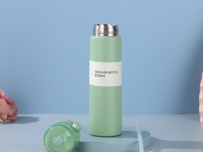 新款吸管迷你口袋杯304不銹鋼兒童保溫杯可愛便攜直身彈跳蓋水杯