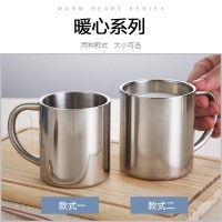 批發304不銹鋼口杯幼兒園水杯學生兒童防燙水杯雙層杯刻字