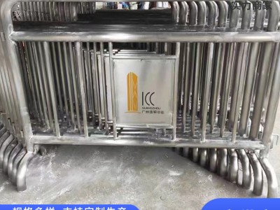 工廠定制201/304不銹鋼鐵馬印logo小區酒店商場交通圍欄 移動鐵馬