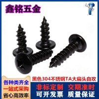 黑色304不銹鋼十字大扁頭自攻螺絲TA黑鋅蘑菇頭自攻螺釘M3-M4M5 M6