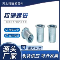 鍍鋅拉鉚螺母平頭拉母六角鉚釘沉頭鋁型材滾花豎紋不銹鋼鉚螺母
