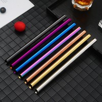 304不銹鋼吸管創意12mm斜口吸管飲料吸管鍍金幻彩不銹鋼奶茶吸管