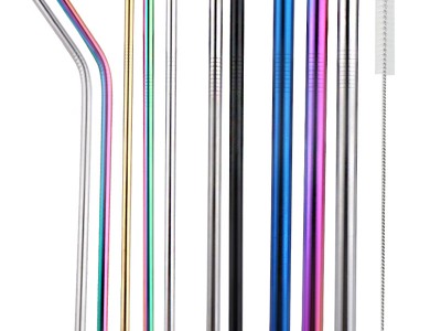 廠家批發304不銹鋼吸管 創意彩色金屬飲料雞尾酒奶茶吸管硅膠套裝