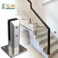 不銹鋼泳池樓梯平臺陽臺扶手護(hù)欄桿免打孔玻璃落地固定夾立柱方座