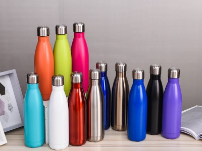 雙層304不銹鋼保溫杯 大容量可樂瓶運動水杯車載創(chuàng)意廣告禮品杯子