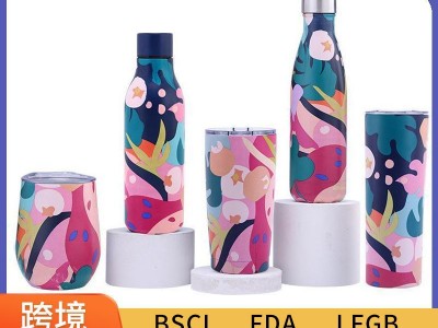 跨境新款可樂瓶 雙層304不銹鋼戶外運動水瓶漆染印紅酒瓶保溫水杯