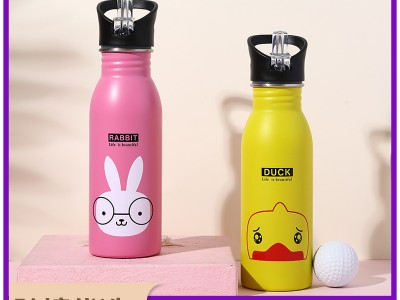 K601美式兒童壺304不銹鋼運動水壺吸管水杯時尚隨手杯亞馬遜跨境