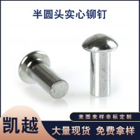 廠家批發圓頭鉚釘實心鐵鉚釘半圓頭實心銅鉚釘 鋁鉚釘 不銹鋼釘