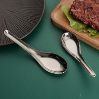 304不銹鋼平底勺短柄中式加厚勺子家用兒童小湯勺吃飯勺商用餐具