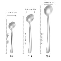 特小號勺304不銹鋼咖啡勺子創意匙小圓勺迷你特小調羹8CM調味勺
